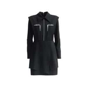 Julia Allert Fashionable Knee‑Length Long‑Sleeve Dress in Black SIze Medium